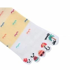 Allegra K Accessories Women Contrast Color Low Cut Cartoon Prints Toe Socks 1 Pack 7-9