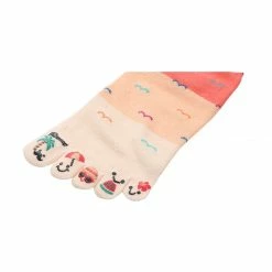 Allegra K Accessories Women Contrast Color Low Cut Cartoon Prints Toe Socks 1 Pack 7-9