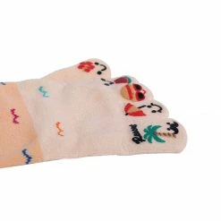 Allegra K Accessories Women Contrast Color Low Cut Cartoon Prints Toe Socks 1 Pack 7-9