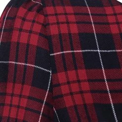 Allegra K Women Plaids Contrast Peter Pan Collar Puff Sleeves Above Knee Dress