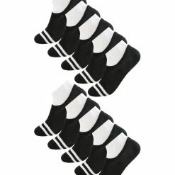 Allegra K And Non Slip No Show Socks Cotton Stripes Pattern 10 Pairs