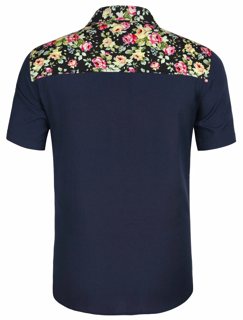 Allegra K 1310 8838 Men Summer Floral Print Pocket Short Sleeve Button Down Hawaiian Shirt 49 Allegra K 1310 8838 Men Summer Floral Print Pocket Short Sleeve Button Down Hawaiian Shirt