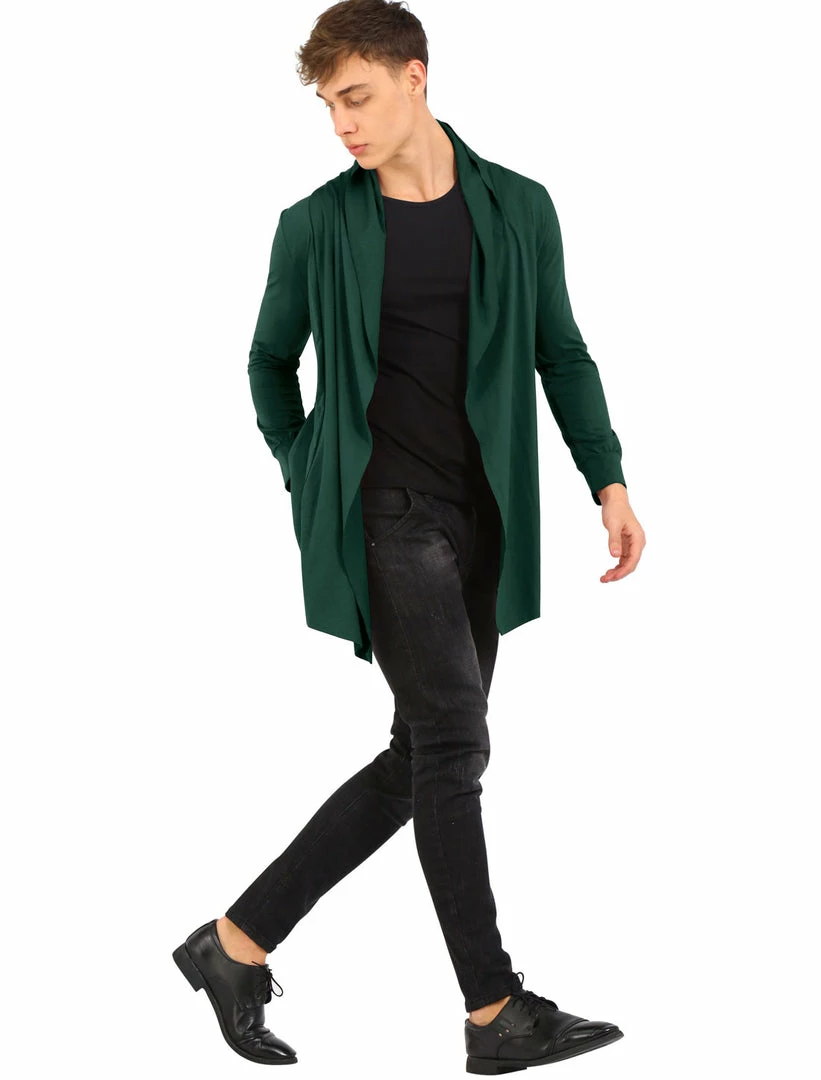 Allegra K C50 Men Shawl Collar Open Front Pockets High-Low Hem Long Cardigan 17 Allegra K C50 Men Shawl Collar Open Front Pockets High-Low Hem Long Cardigan
