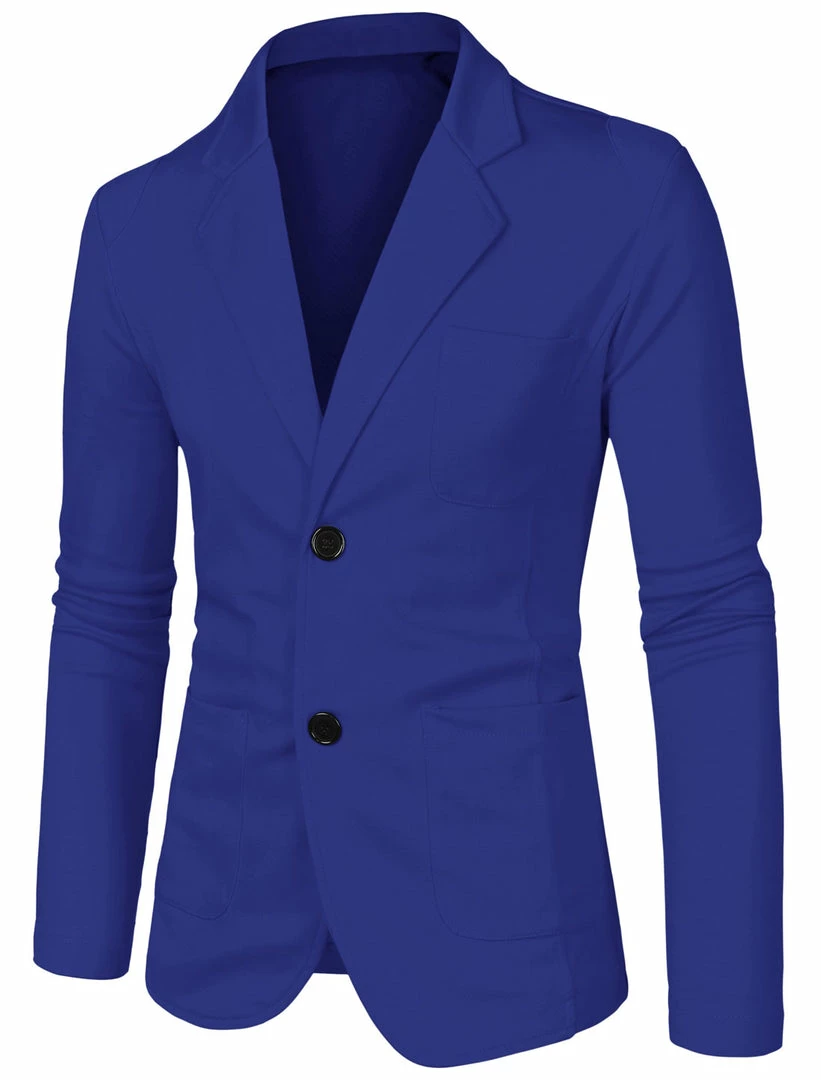 Allegra K 1310-X01 Men Notched Lapel Solid Color Pockets Front Long Sleeve Knit Blazer Coats & Outerwear 45 Allegra K 1310-X01 Men Notched Lapel Solid Color Pockets Front Long Sleeve Knit Blazer Coats & Outerwear