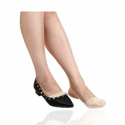 Allegra K Women Heelless Lace Back No Show Half Socks 10 Pack Accessories