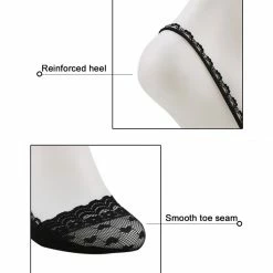 Allegra K Women Heelless Lace Back No Show Half Socks 10 Pack Accessories