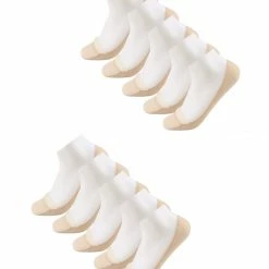 Allegra K Women 10 Pack Floral Lace Decor Flat Boat Line Low Cut Socks 10-12 Accessories