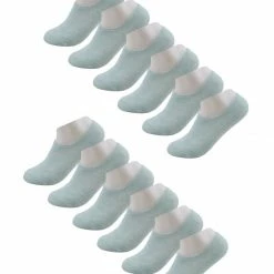 Allegra K Accessories Women 12 Pack Hidden Antiskid Silicon Gel Slip Boat Socks Size 9-11