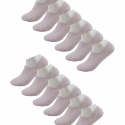 Allegra K Accessories Women 12 Pack Hidden Antiskid Silicon Gel Slip Boat Socks Size 9-11