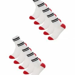 Allegra K Women 10 Pack Color Block Striped Pattern Cuff Cotton Crew Socks 10-12 Accessories