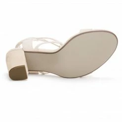 Allegra K YFL846-2 Women Open Toe Ankle Tie High Chunky Heeled Sandals