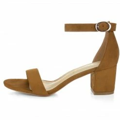 Allegra K Shoes Women's Open Toe Block Heel Ankle Strap Sandals