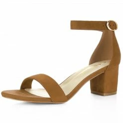 Allegra K Shoes Women's Open Toe Block Heel Ankle Strap Sandals