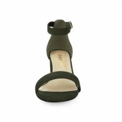 Allegra K Shoes Women's Open Toe Block Heel Ankle Strap Sandals