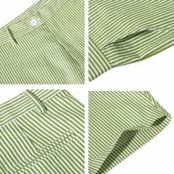 Allegra K Men's Summer Shorts Stripe Slim Fit Flat Front Seersucker Chino Short Pants