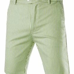 Allegra K Men's Summer Shorts Stripe Slim Fit Flat Front Seersucker Chino Short Pants