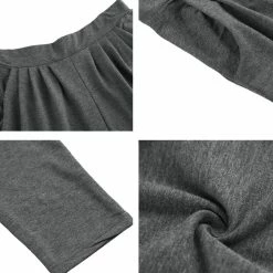 Allegra K Men Solid Black Elastic Waist Slant Pockets Harem Pants