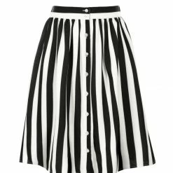 Allegra K Women's Stripes Button Front Elastic Back A Line Midi Skirt 119 Allegra K Women's Stripes Button Front Elastic Back A Line Midi Skirt
