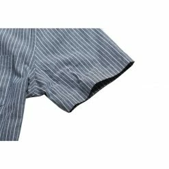 Allegra K HZ160507 Men Stripe Collarless Short Sleeves Button Up Shirt With Pocket 32 Allegra K HZ160507 Men Stripe Collarless Short Sleeves Button Up Shirt With Pocket