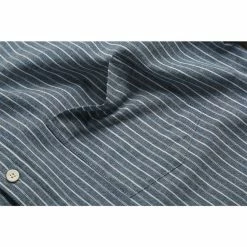 Allegra K HZ160507 Men Stripe Collarless Short Sleeves Button Up Shirt With Pocket 33 Allegra K HZ160507 Men Stripe Collarless Short Sleeves Button Up Shirt With Pocket