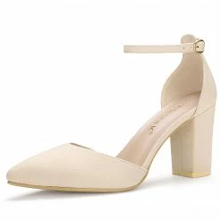 Allegra K Women's Point Toe Chunky High Heel Ankle Strap Pumps 30 Allegra K Women's Point Toe Chunky High Heel Ankle Strap Pumps