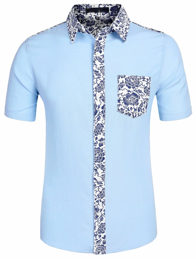 Allegra K 1310 8838 Men Summer Floral Print Pocket Short Sleeve Button Down Hawaiian Shirt 19 Allegra K 1310 8838 Men Summer Floral Print Pocket Short Sleeve Button Down Hawaiian Shirt