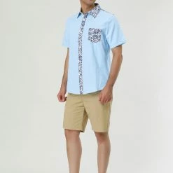 Allegra K 1310 8838 Men Summer Floral Print Pocket Short Sleeve Button Down Hawaiian Shirt 83 Allegra K 1310 8838 Men Summer Floral Print Pocket Short Sleeve Button Down Hawaiian Shirt