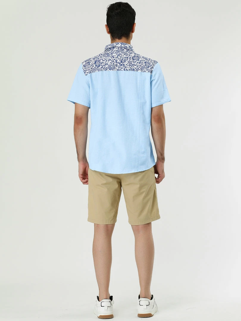 Allegra K 1310 8838 Men Summer Floral Print Pocket Short Sleeve Button Down Hawaiian Shirt 23 Allegra K 1310 8838 Men Summer Floral Print Pocket Short Sleeve Button Down Hawaiian Shirt