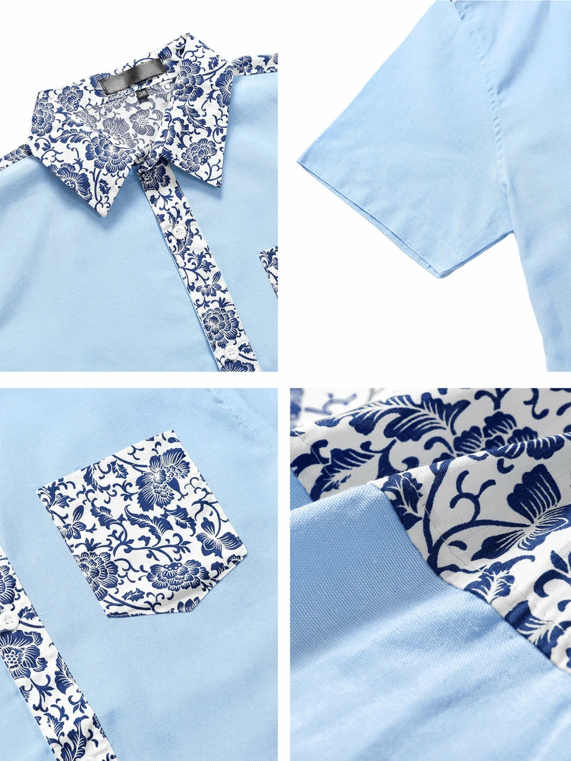 Allegra K 1310 8838 Men Summer Floral Print Pocket Short Sleeve Button Down Hawaiian Shirt 24 Allegra K 1310 8838 Men Summer Floral Print Pocket Short Sleeve Button Down Hawaiian Shirt