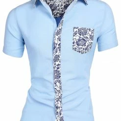 Allegra K 1310 8838 Men Summer Floral Print Pocket Short Sleeve Button Down Hawaiian Shirt 79 Allegra K 1310 8838 Men Summer Floral Print Pocket Short Sleeve Button Down Hawaiian Shirt