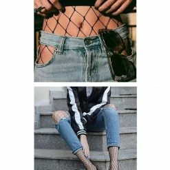 Allegra K Women 2 Pack Trendy Strechy Fishnet Mesh Net Stockings Pantyhose