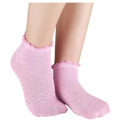 Allegra K Women 10 Pack Hearts Embroidery Cotton Stringy Selvedge Cuff Ankle Socks Accessories