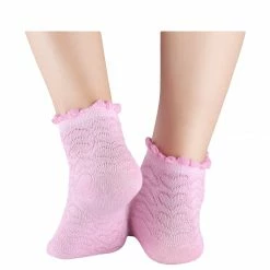 Allegra K Women 10 Pack Hearts Embroidery Cotton Stringy Selvedge Cuff Ankle Socks Accessories