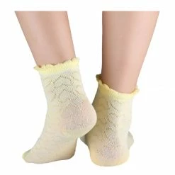 Allegra K Women 10 Pack Hearts Embroidery Cotton Stringy Selvedge Cuff Ankle Socks Accessories