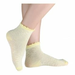 Allegra K Women 10 Pack Hearts Embroidery Cotton Stringy Selvedge Cuff Ankle Socks Accessories