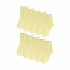 Allegra K Women 10 Pack Hearts Embroidery Cotton Stringy Selvedge Cuff Ankle Socks Accessories