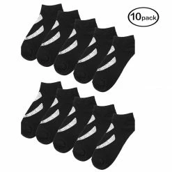 Allegra K Accessories Big Black Ankle Athelic Socks Low Cut Cotton Striped 10 Pairs