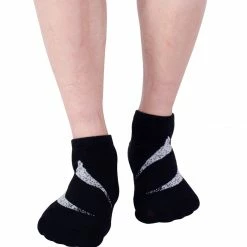 Allegra K Accessories Big Black Ankle Athelic Socks Low Cut Cotton Striped 10 Pairs