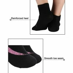 Allegra K Accessories Big Black Ankle Athelic Socks Low Cut Cotton Striped 10 Pairs