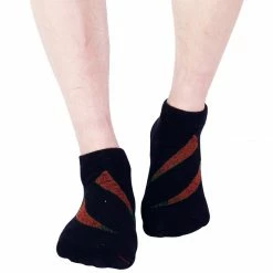 Allegra K Accessories Big Black Ankle Athelic Socks Low Cut Cotton Striped 10 Pairs