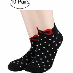 Allegra K Low Cut Ankle Socks Cute Cotton Red Bowknot White Dots 10 Pairs Accessories 74 Allegra K Low Cut Ankle Socks Cute Cotton Red Bowknot White Dots 10 Pairs Accessories
