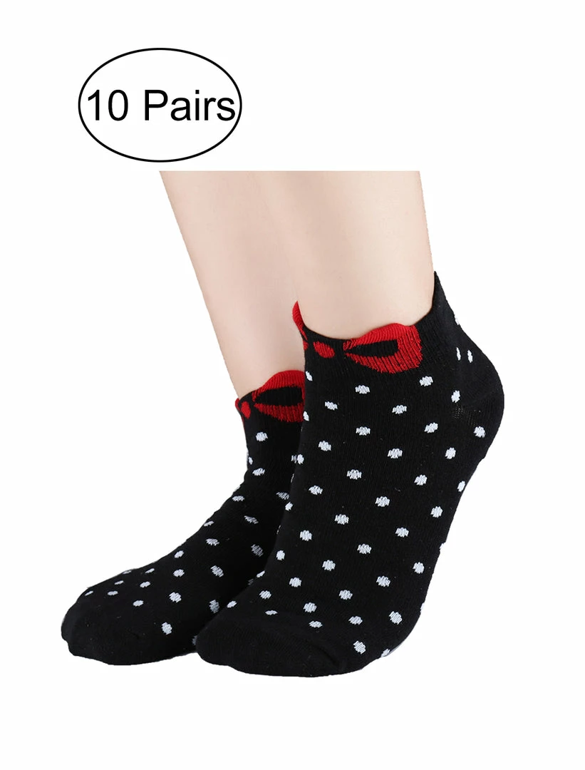 Allegra K Low Cut Ankle Socks Cute Cotton Red Bowknot White Dots 10 Pairs Accessories 33 Allegra K Low Cut Ankle Socks Cute Cotton Red Bowknot White Dots 10 Pairs Accessories