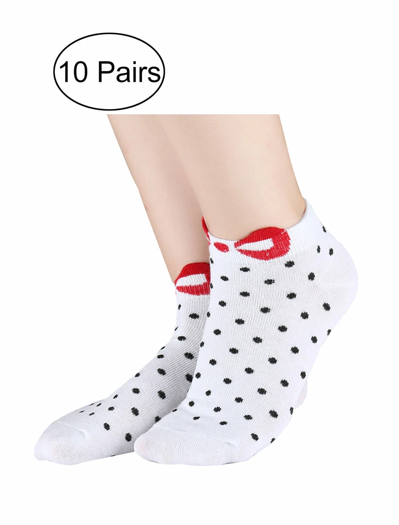 Allegra K Low Cut Ankle Socks Cute Cotton Red Bowknot White Dots 10 Pairs Accessories 19 Allegra K Low Cut Ankle Socks Cute Cotton Red Bowknot White Dots 10 Pairs Accessories