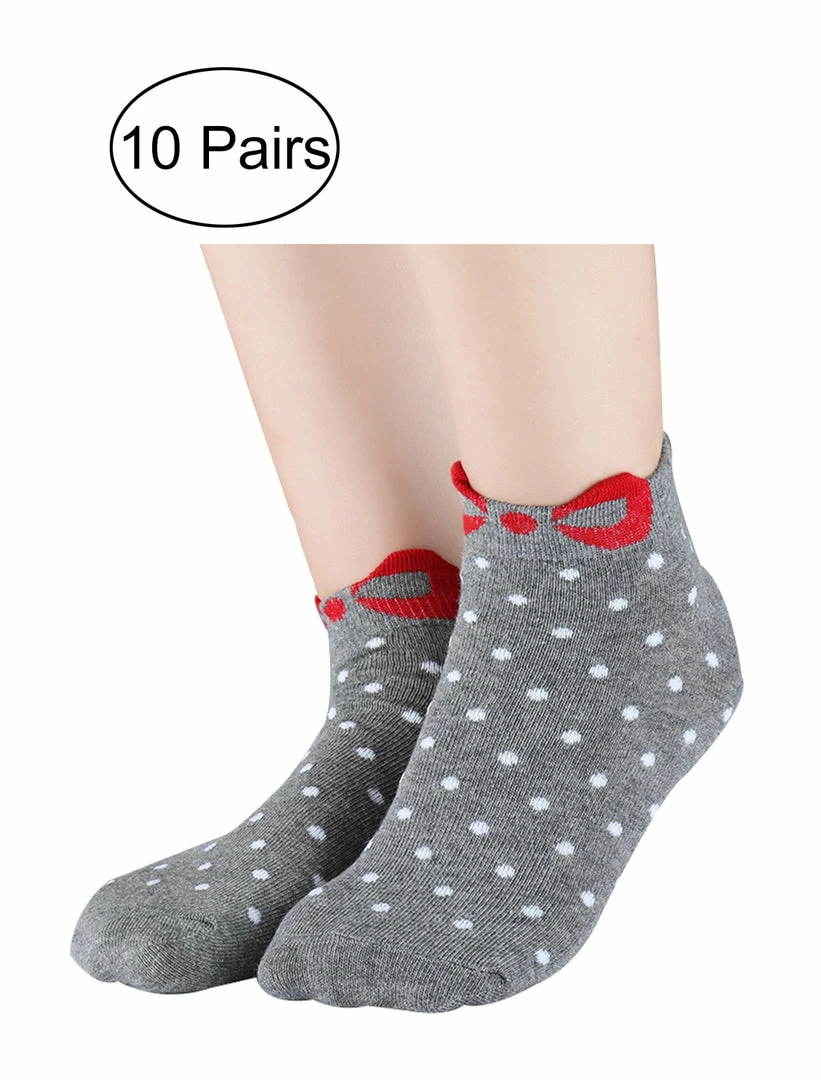 Allegra K Low Cut Ankle Socks Cute Cotton Red Bowknot White Dots 10 Pairs Accessories 12 Allegra K Low Cut Ankle Socks Cute Cotton Red Bowknot White Dots 10 Pairs Accessories