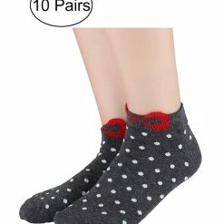 Allegra K Low Cut Ankle Socks Cute Cotton Red Bowknot White Dots 10 Pairs Accessories 46 Allegra K Low Cut Ankle Socks Cute Cotton Red Bowknot White Dots 10 Pairs Accessories