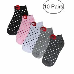 Allegra K Low Cut Ankle Socks Cute Cotton Red Bowknot White Dots 10 Pairs Accessories 81 Allegra K Low Cut Ankle Socks Cute Cotton Red Bowknot White Dots 10 Pairs Accessories