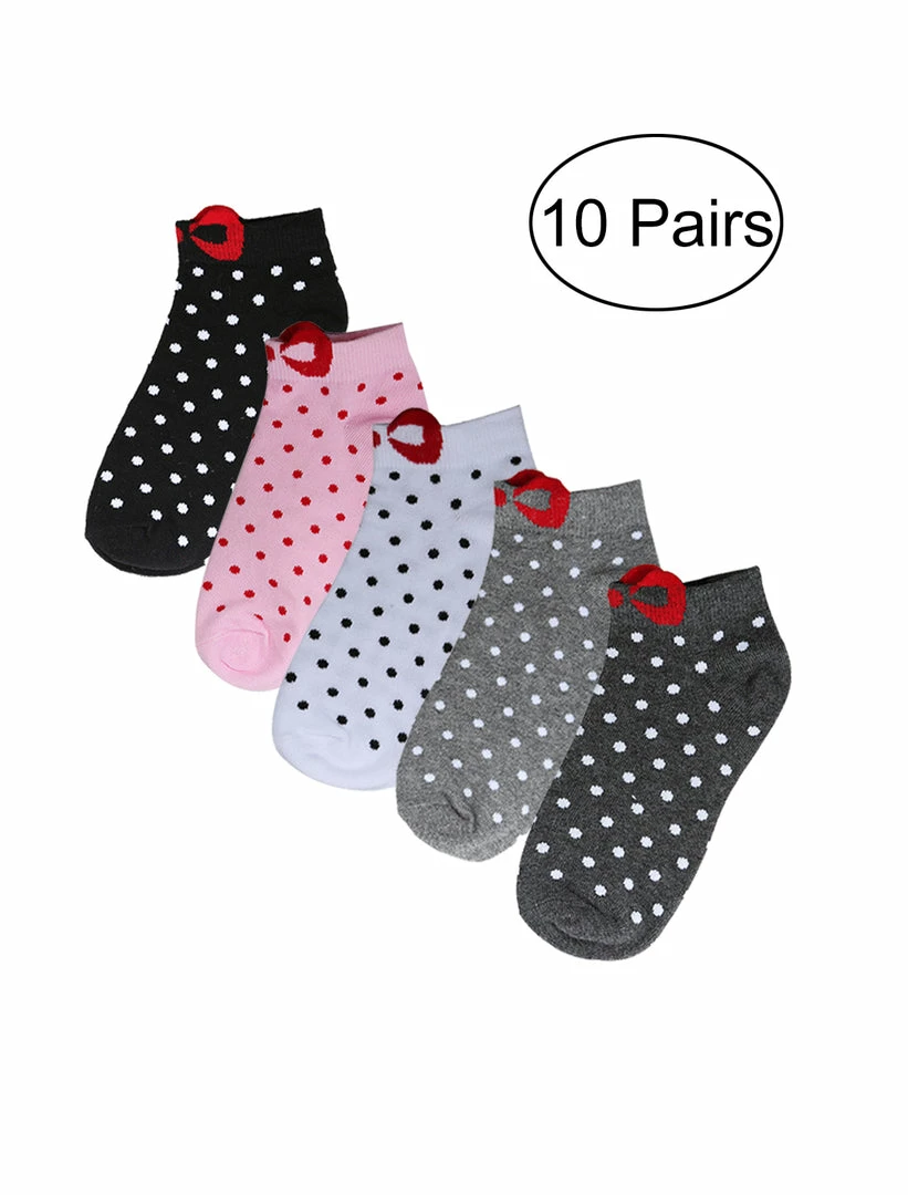 Allegra K Low Cut Ankle Socks Cute Cotton Red Bowknot White Dots 10 Pairs Accessories 40 Allegra K Low Cut Ankle Socks Cute Cotton Red Bowknot White Dots 10 Pairs Accessories