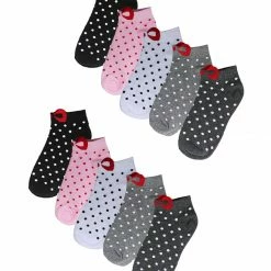 Allegra K Low Cut Ankle Socks Cute Cotton Red Bowknot White Dots 10 Pairs Accessories 80 Allegra K Low Cut Ankle Socks Cute Cotton Red Bowknot White Dots 10 Pairs Accessories