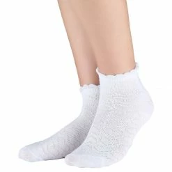 Allegra K Women 10 Pack Hearts Embroidery Cotton Stringy Selvedge Cuff Ankle Socks Accessories