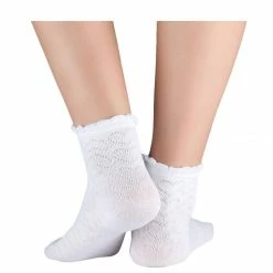 Allegra K Women 10 Pack Hearts Embroidery Cotton Stringy Selvedge Cuff Ankle Socks Accessories
